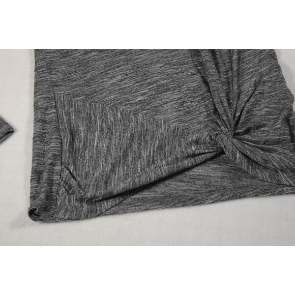 Athleta Sz XS Women's Heather Gray Long Sleeve Activewear Top Twist at Front Hem - Picture 3 of 8